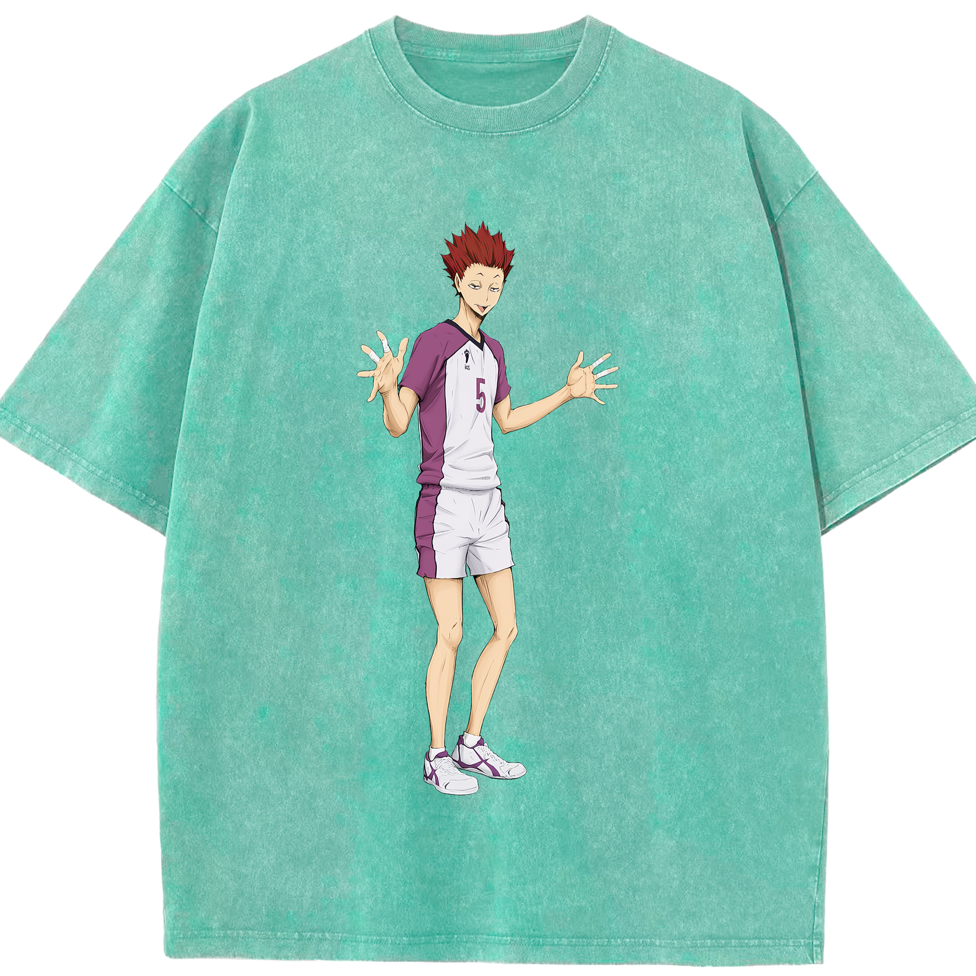 （画像用） ハイキュー!! Haikyu!! 綿100% ヴィンテージ風 半袖Tシャツ（フロントプリント）